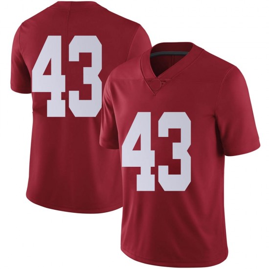 Alabama Crimson Tide Men's A.J. Gates #43 No Name Crimson NCAA Nike Authentic Stitched College Football Jersey XZ16M74GP